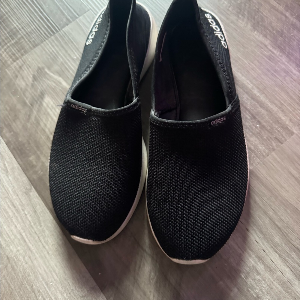 Black Adidas flats